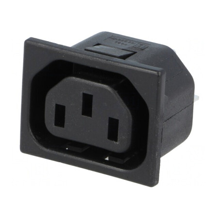 Conector Alimentare AC Soclu Mamă C13 10A 250V | Electronic-mag.ro | Componente Electronice
