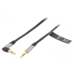 Cablu Audio Jack 3.5mm Mufă Unghi 0.5m Negru | Electronic-mag.ro | Componente Electronice