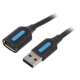 Cablu USB 2.0 A-A 3m Negru | Electronic-mag.ro | Componente Electronice