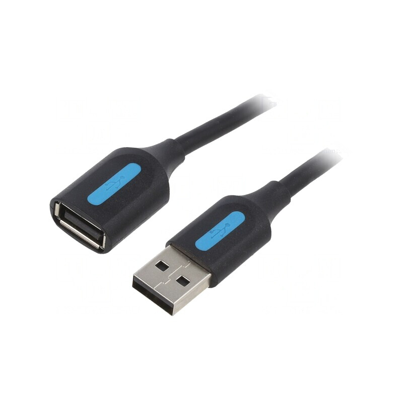 Cablu USB 2.0 A-A 3m Negru | Electronic-mag.ro | Componente Electronice