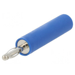 Adaptor Banană 2mm 10A 70VDC Albastru Nichelat 35,5mm | Electronic-mag.ro | Componente Electronice