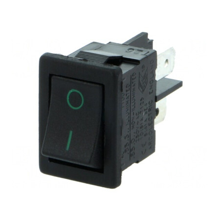 "Comutator Rocker SPST ON-OFF 10A/250V Negru-Verde" | Electronic-mag.ro | Componente Electronice