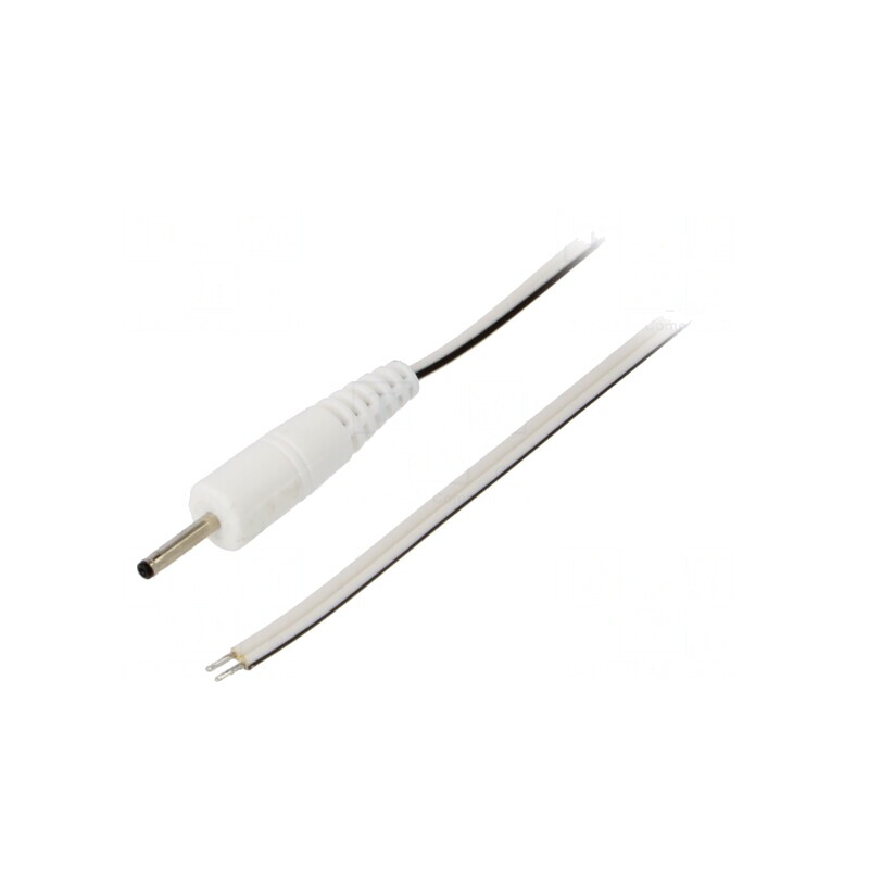 Cablu DC Alb cu Mufă Dreaptă 1,5m | Electronic-mag.ro | Componente Electronice