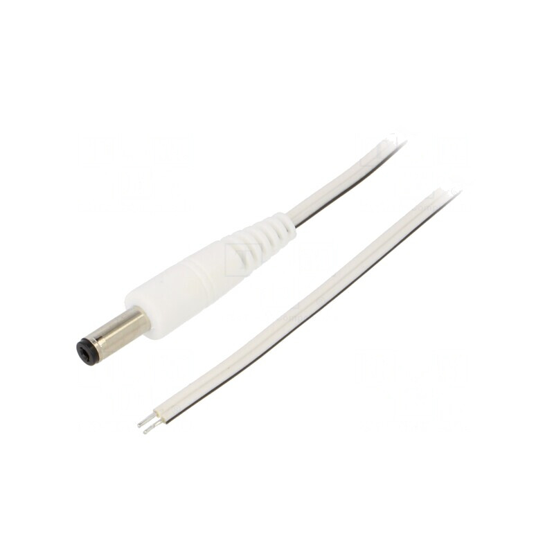 Cablu Alimentare Alb 1.5m 2x0.35mm2 cu Mufă DC 4.8/1.7 | Electronic-mag.ro | Componente Electronice
