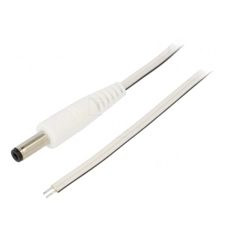 Cablu Alimentare Alb 1.5m 2x0.35mm2 cu Mufă DC 4.8/1.7 | Electronic-mag.ro | Componente Electronice