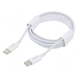 Cablu USB C Alb 1.5m 480Mbps | Electronic-mag.ro | Componente Electronice
