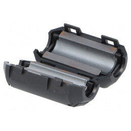 Ferită dublă pentru cablu rotund Ø 9mm 120Ω | Electronic-mag.ro | Componente Electronice