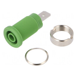 Soclu Banană 4mm Verde Panou 32A 1kV | Electronic-mag.ro | Componente Electronice