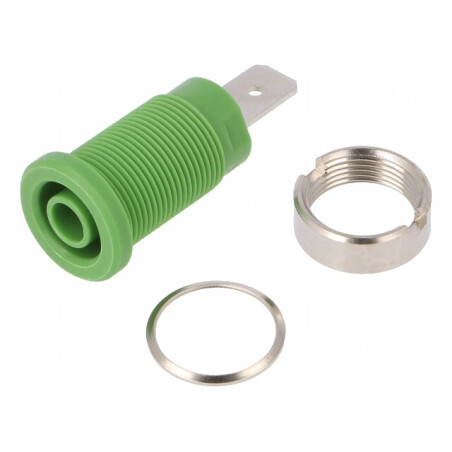 Soclu Banană 4mm Verde Panou 32A 1kV | Electronic-mag.ro | Componente Electronice