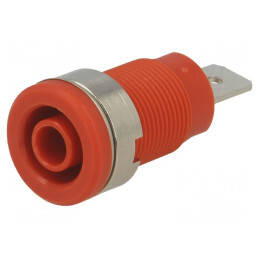 Soclu banană 4mm 32A roșu pentru panou | Electronic-mag.ro | Componente Electronice