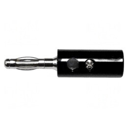 Mufă banană neagră 4mm 15A 1kVAC 43mm nichelat | Electronic-mag.ro | Componente Electronice