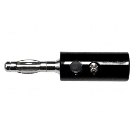 Mufă banană neagră 4mm 15A 1kVAC 43mm nichelat | Electronic-mag.ro | Componente Electronice