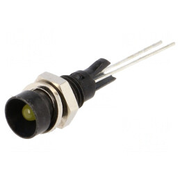 Lampă LED Concavă Galbenă Ø6mm pentru PCB Alamă | Electronic-mag.ro | Componente Electronice