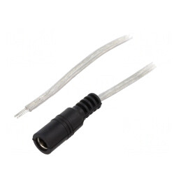 Cablu Electric 2x0,5mm2 cu Soclu DC 5,5/2,1 Transparent | Electronic-mag.ro | Componente Electronice