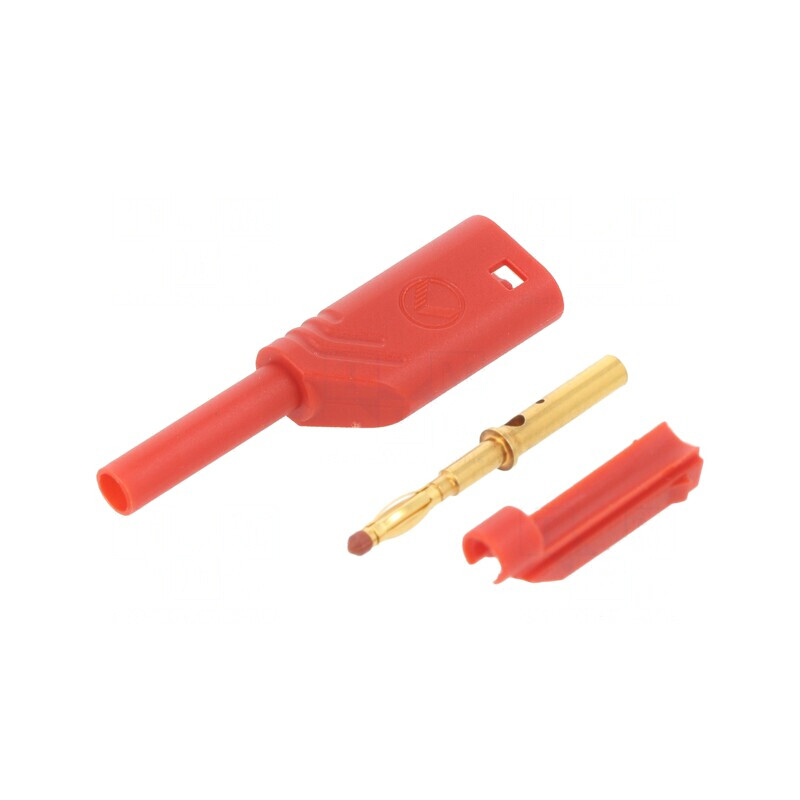 Mufă Banană 2mm 10A 1kV Roșie Aurită | Electronic-mag.ro | Componente Electronice