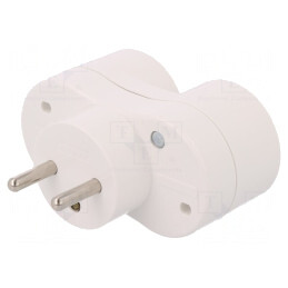 Conector Alimentare AC Spliter 2P 16A Alb | Electronic-mag.ro | Componente Electronice
