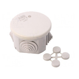 Carcasă Conexiuni Perete IP44 Gri 66mm | Electronic-mag.ro | Componente Electronice