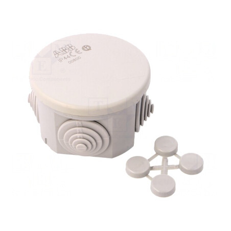Carcasă Conexiuni Perete IP44 Gri 66mm | Electronic-mag.ro | Componente Electronice