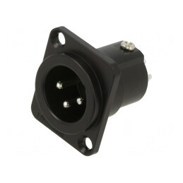 3 Pin Metal Panel Mount Connector | Electronic-mag.ro | Componente Electronice