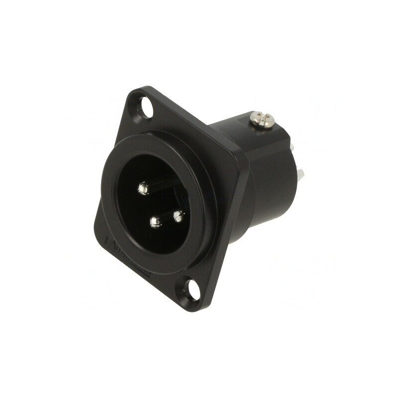 3 Pin Metal Panel Mount Connector | Electronic-mag.ro | Componente Electronice
