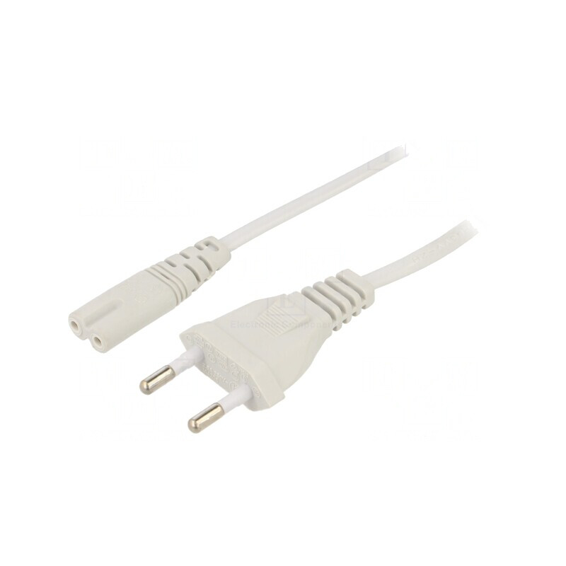 Cablu Alimentare Negru 3m 2x0,5mm2 CEE 7/16 la IEC C7 | Electronic-mag.ro | Componente Electronice
