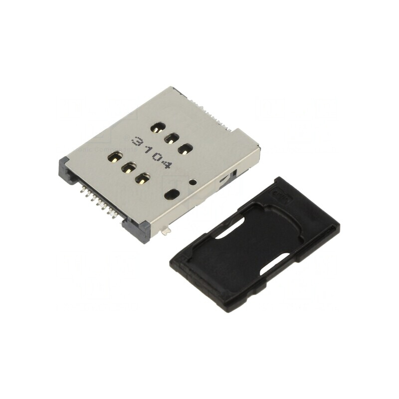 Conector Nano SIM dublu push-push SMT 6 PIN | Electronic-mag.ro | Componente Electronice