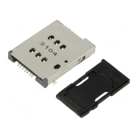 Conector Nano SIM dublu push-push SMT 6 PIN | Electronic-mag.ro | Componente Electronice
