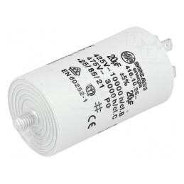 Condensator pentru Motoare 20uF 425VAC | Electronic-mag.ro | Componente Electronice