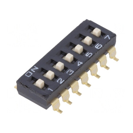 Comutator DIP-SWITCH 7 Secțiuni ON-OFF 24VDC | Electronic-mag.ro | Componente Electronice