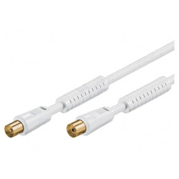 Cablu Coaxial 75Ω 1,5m Alb 9,5mm Priză-Mufă | Electronic-mag.ro | Componente Electronice