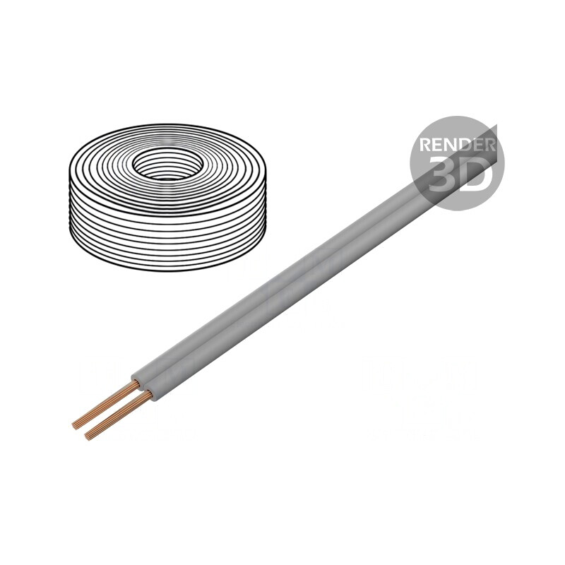 Cablu Electric Gri 2x0.14mm2 5m 250V | Electronic-mag.ro | Componente Electronice