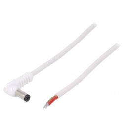Cablu Alimentare Alb 1,5m 5,5/1,7 DC Mufă Unghi 1x1mm2 | Electronic-mag.ro | Componente Electronice