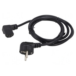 Cablu Alimentare 3x0,75mm2 cu Ștecăr Unghiular și Conector IEC C13 | Electronic-mag.ro | Componente Electronice