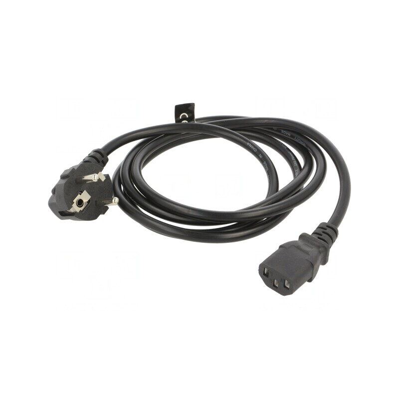 Cablu Alimentare 3x0,75mm2 Ștecăr Unghiular CEE 7/7 la IEC C13 | Electronic-mag.ro | Componente Electronice
