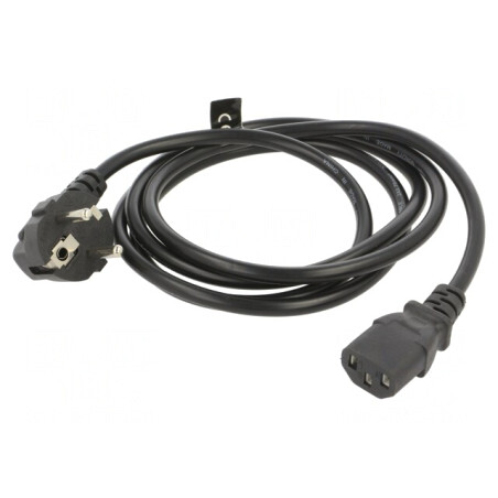 Cablu Alimentare 3x0,75mm2 Ștecăr Unghiular CEE 7/7 la IEC C13 | Electronic-mag.ro | Componente Electronice