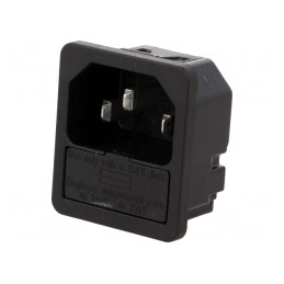 Conector Alimentare AC Soclu Tată 10A 250V IEC 60320 | Electronic-mag.ro | Componente Electronice