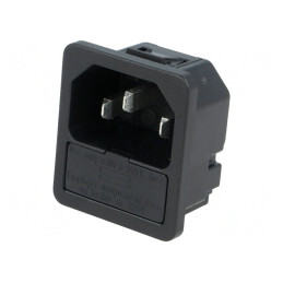 Conector Alimentare AC Soclu Tată 10A 250V IEC 60320 | Electronic-mag.ro | Componente Electronice