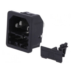 Conector Alimentare AC Soclu Tată 10A 250V IEC 60320 | Electronic-mag.ro | Componente Electronice