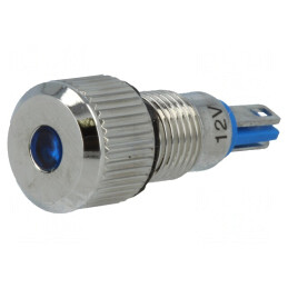 Lampă LED albastră 12V IP67 Ø8mm pentru lipit