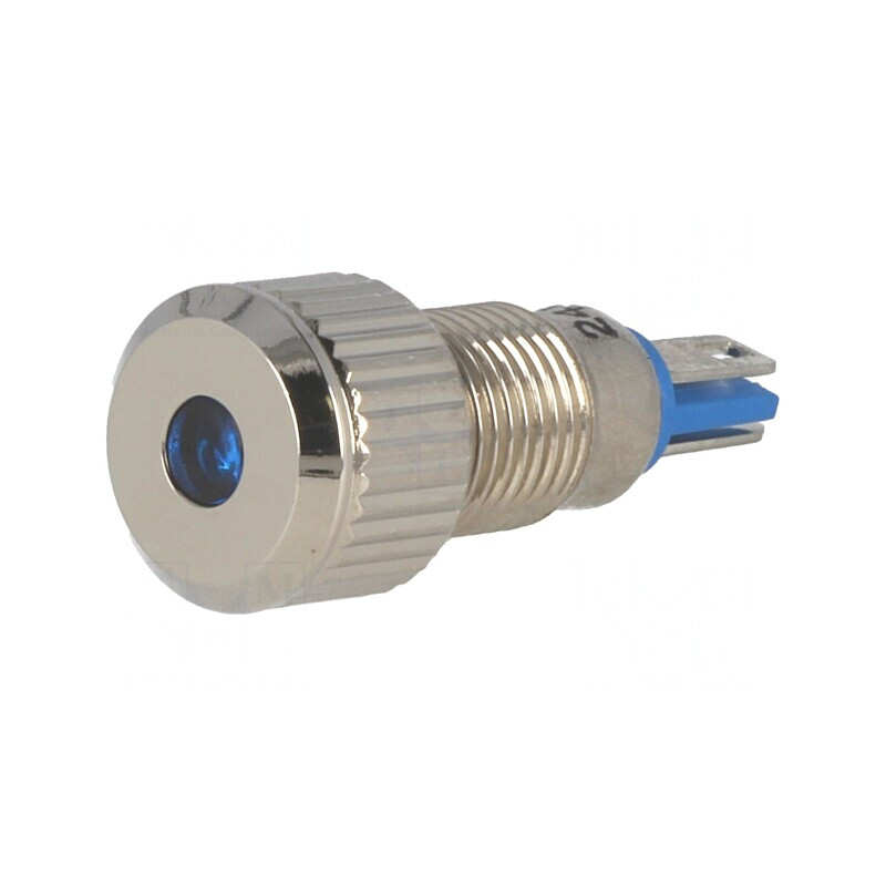 Lampă LED plată albastră 24VDC Ø8mm IP67 pentru lipit | Electronic-mag.ro | Componente Electronice