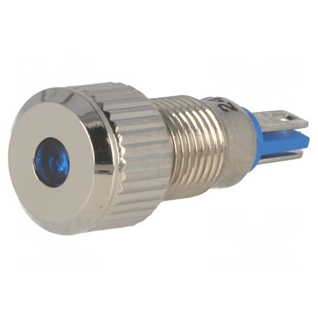 Lampă LED plată albastră 24VDC Ø8mm IP67 pentru lipit | Electronic-mag.ro | Componente Electronice