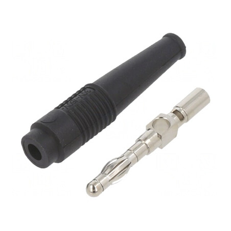 Mufă banană neagră 4mm 32A | Electronic-mag.ro | Componente Electronice