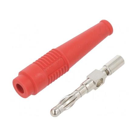 Mufă Banană 4mm 32A Roșie Neizolată | Electronic-mag.ro | Componente Electronice