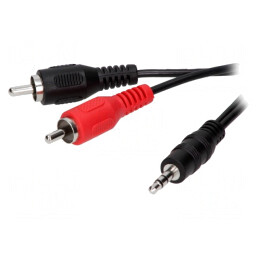 Cablu Audio Jack 3,5mm la RCA 2x 5m Negru | Electronic-mag.ro | Componente Electronice