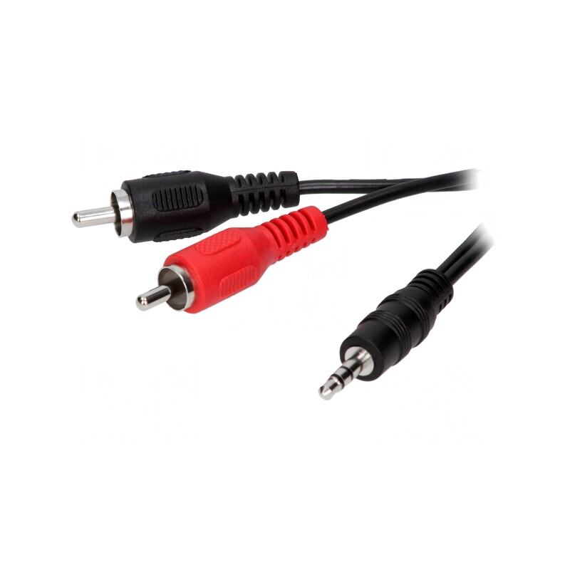 Cablu Audio Jack 3,5mm la RCA 2x 5m Negru | Electronic-mag.ro | Componente Electronice
