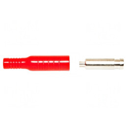 Soclu banană 4mm roșu 15A 5kVDC nichelat | Electronic-mag.ro | Componente Electronice