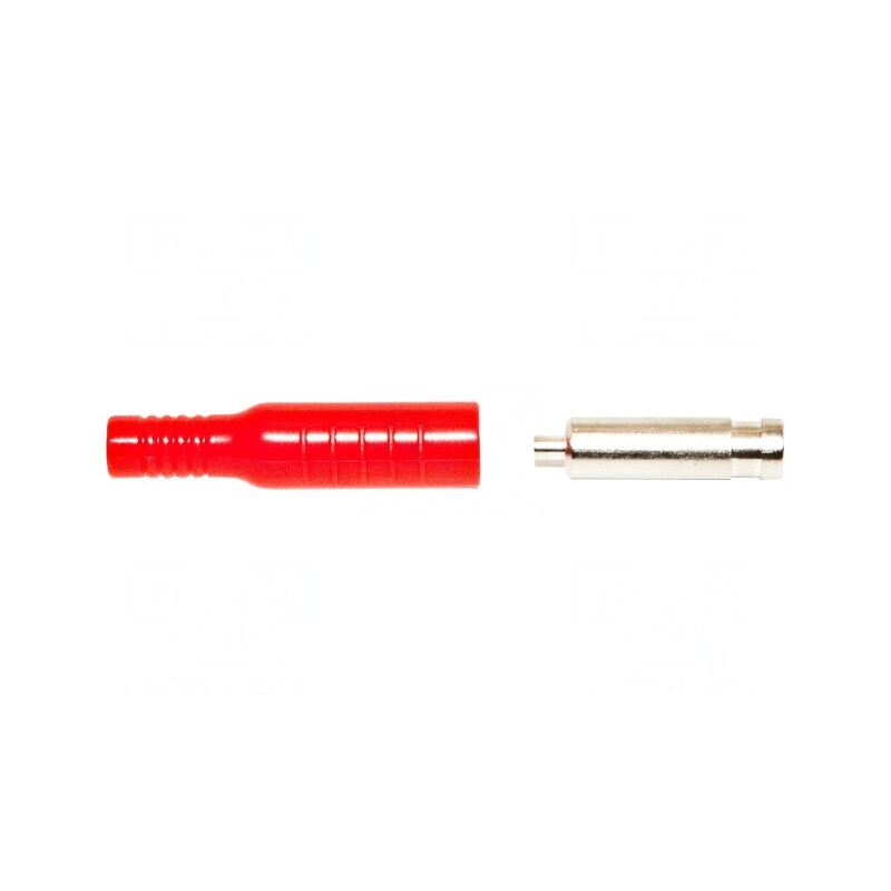 Soclu banană 4mm roșu 15A 5kVDC nichelat | Electronic-mag.ro | Componente Electronice