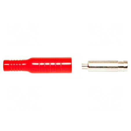 Soclu banană 4mm roșu 15A 5kVDC nichelat | Electronic-mag.ro | Componente Electronice