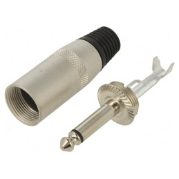 Mufă Jack 6.3mm Mono Tată Argintie | Electronic-mag.ro | Componente Electronice