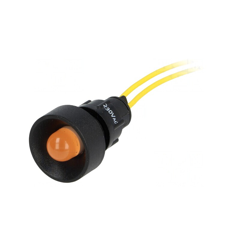 Lampă LED portocalie 230V Ø13mm IP40 | Electronic-mag.ro | Componente Electronice